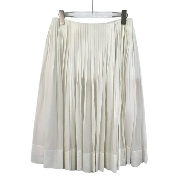 DW0027 Celine off-white pleated maxi skirt 38 S size Slight yellow stains